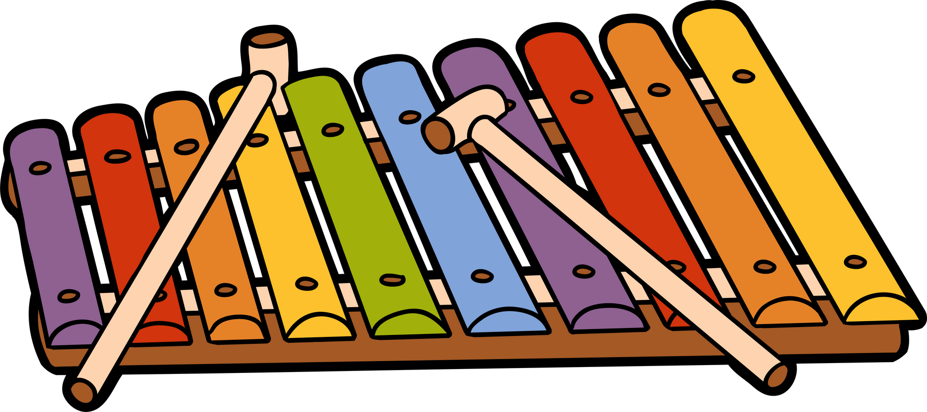 Cartoon music instrument xylophone